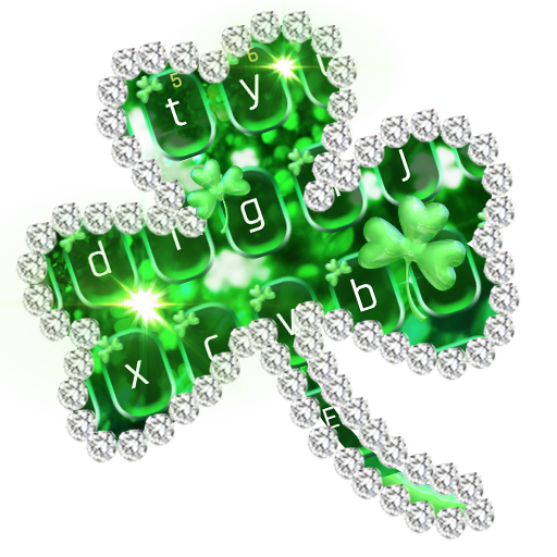 Glitter Green Clover Keyboard icon