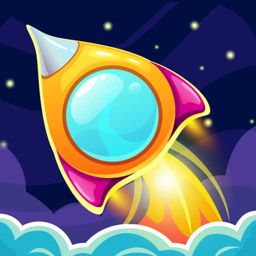 Rising up in space icon