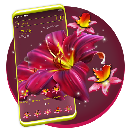 Red Lily Flower Theme icon