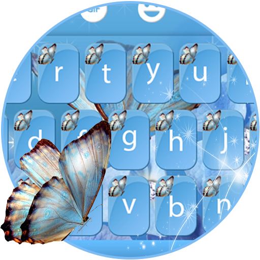 Blue Glitter Butterfly Keyboard Theme icon