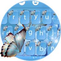 Blue Glitter Butterfly Keyboard Theme on 9Apps
