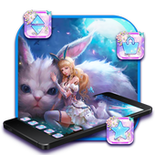 Cute Fluffy Cat Girl Theme icon
