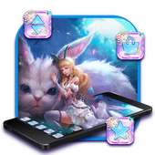 Cute Fluffy Cat Girl Theme