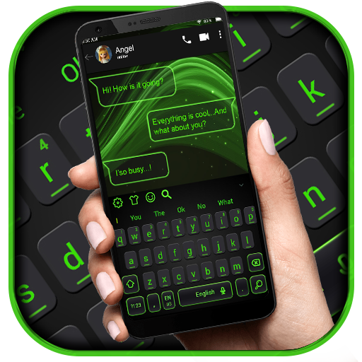 SMS Green Glow Keyboard Theme أيقونة