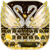 ذهبية الماس سوان لوحة المفاتيح أيقونة