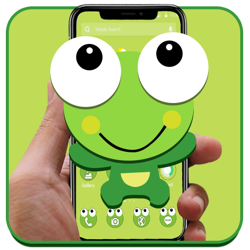 Big Eyes Cute Cartoon Frog Theme иконка