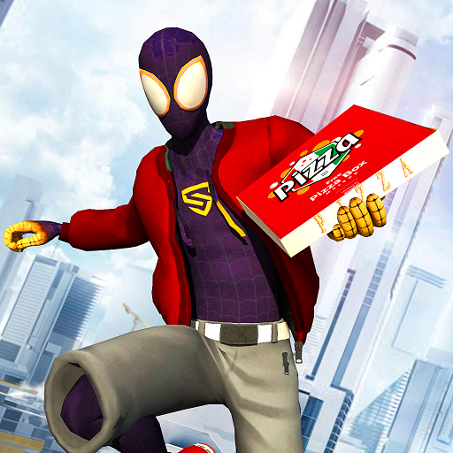 Ultimate Flying Spider Hero Pizza Delivery أيقونة