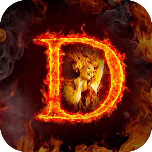 Fire Text Name Art 3D - Fire Photo Frames icon