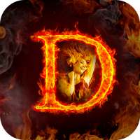 Fire Text Name Art 3D - Fire Photo Frames