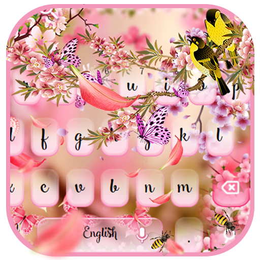 Cute Pink Summer Flowers Keyboard icon