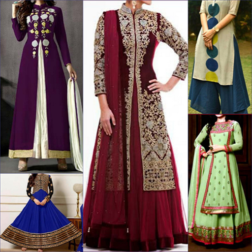 Fancy Anarkali Kurti Dresses Salwar neck Designs أيقونة
