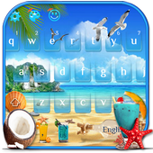 الصيف شاطئ لوحة المفاتيح موضوع أيقونة