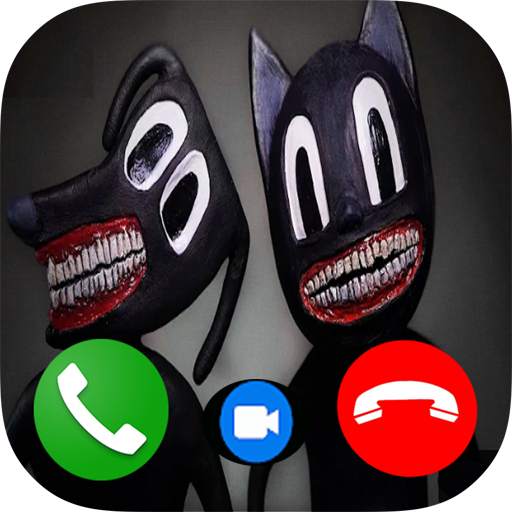 Scary Fake Call Cartoon dog vs Cartoon Cat Horor icon