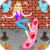 Game skater girl dress up girls games icon