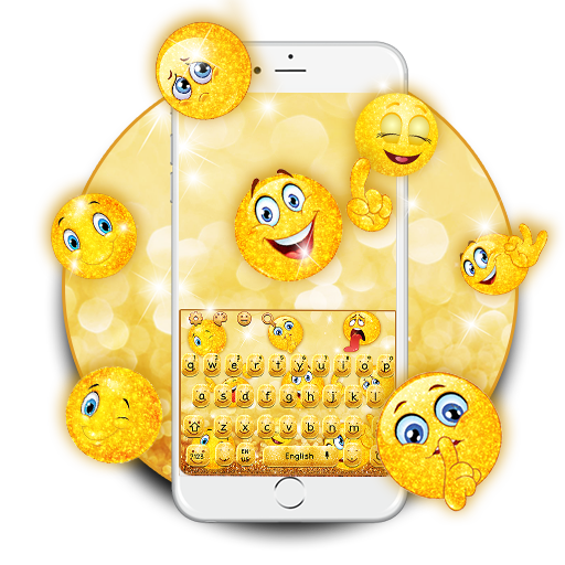 Golden Glitter Emoji Keyboard icon