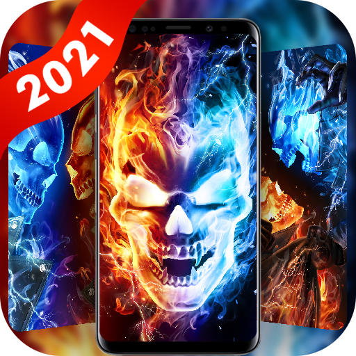 Ice Fire Skull Live Wallpaper Themes icon