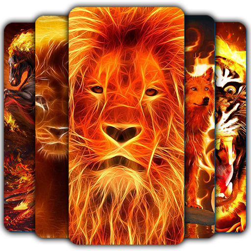 Fire Wallpaper - Fire Lion, Wolf &amp; Tiger icon