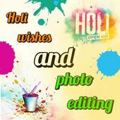 Holi wishes and photo editing icon