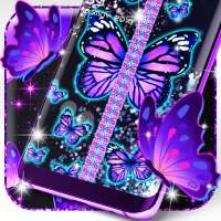 Neon butterflies zip locker