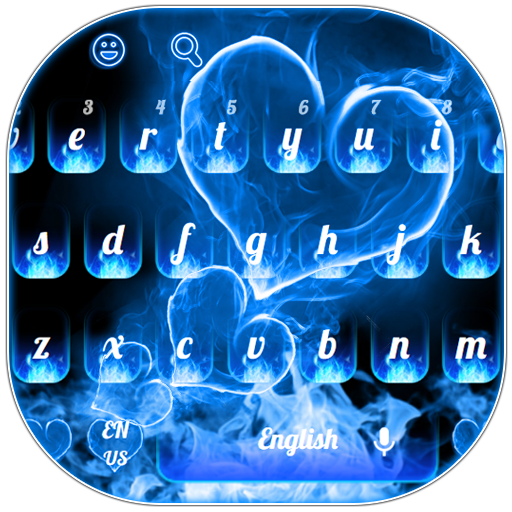 Cool Blue Flame Love Keyboard أيقونة
