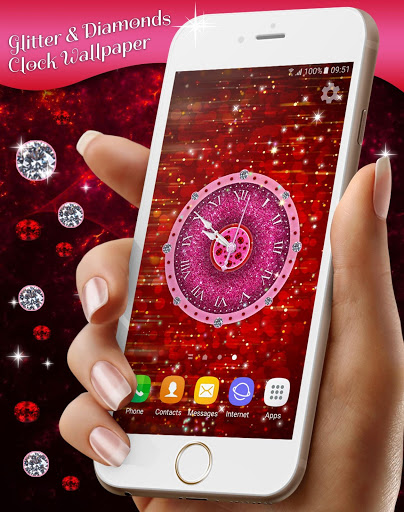 Diamond Clock Wallpaper 💎 Glitter Live Wallpapers screenshot 6