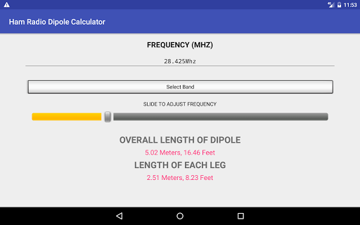Ham Radio HF Dipole Calculator screenshot 3