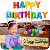Name Photo on Birthday Cake icon