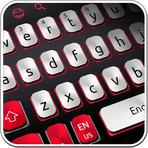 White And Red Simple Keyboard icon