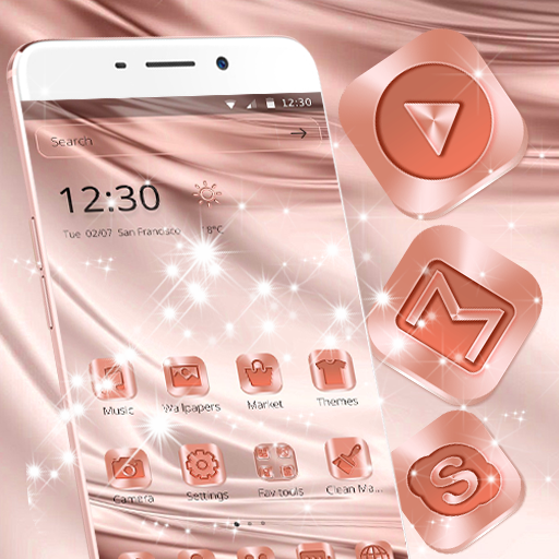 Rose Gold Silk Launcher Theme icon