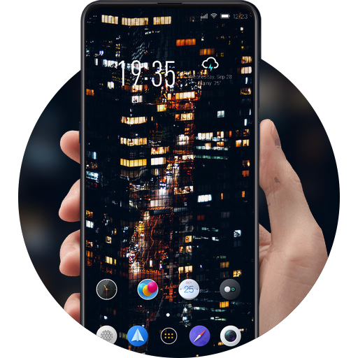 City building night theme | landscape building أيقونة