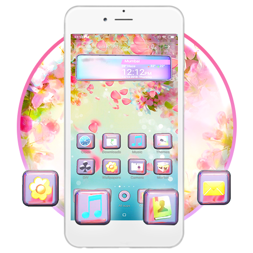 Pink Blossom Beauty Flower Theme icon