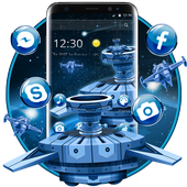 Digital 3D Space Galaxy Theme أيقونة