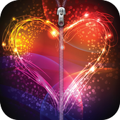 Heart zipper lock screen icon