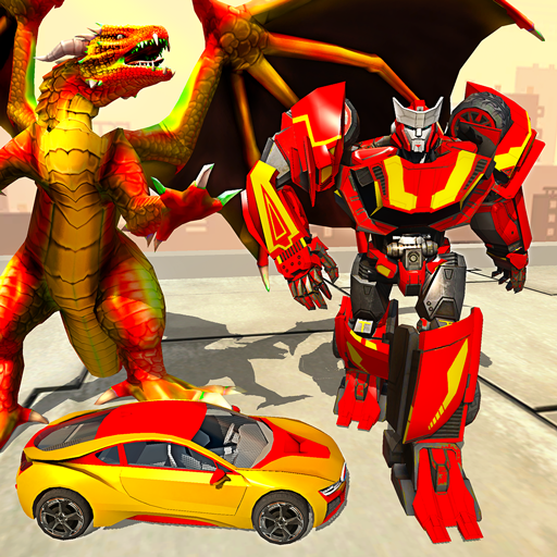 Flying Dino Robot Car Transforming Game icon