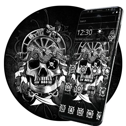 Black Metallic Death Skull Theme icon