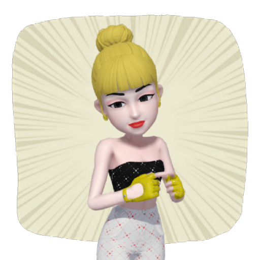 animated stickers for whatsapp - yellow cute girl icon