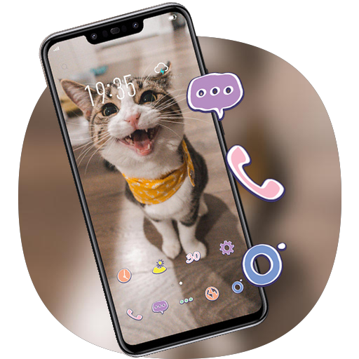 Cute Cat With Open Mouth Theme icon