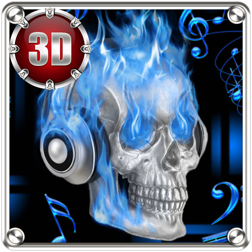 Skull On Fire 3D Next Launcher theme icon