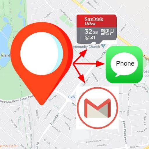 See My Location Share my location SMS Email Save icon