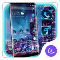 City Night Scene APUS Launcher theme on 9Apps
