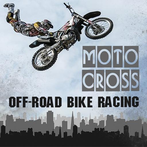 Motocross off-road bike racing icon