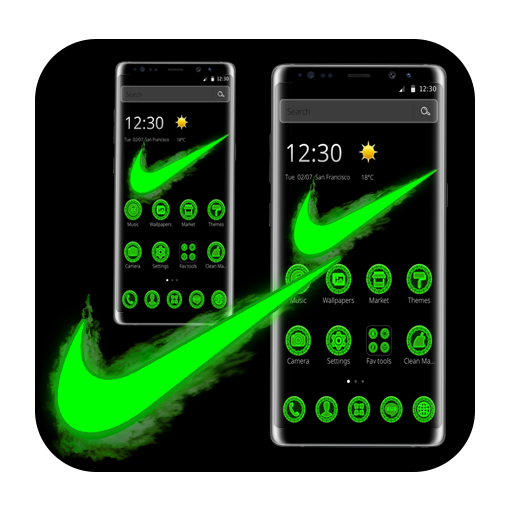 Neon Green Check Mark Theme иконка