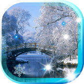 Winter frozen glass icon