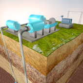 Geothermal Energy 3D icon