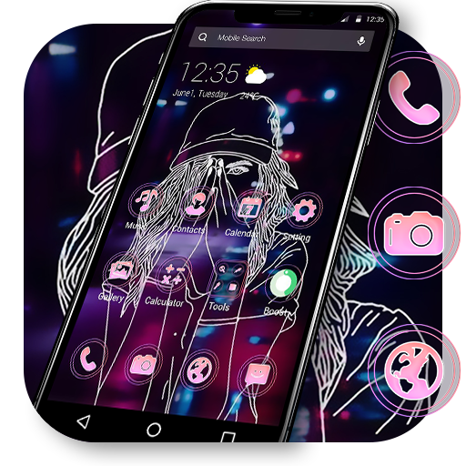Neon Sad Girl APUS Launcher Theme icon