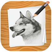 Dog drawing step by step أيقونة