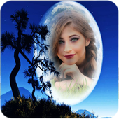 moon photo frame - your photo on moon icon