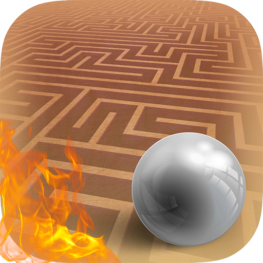 Maze with monsters and traps. Difficult obstacles icon