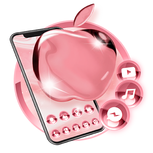 ikon Pink Rose Gold Wallpaper Animasi Tema Peluncur