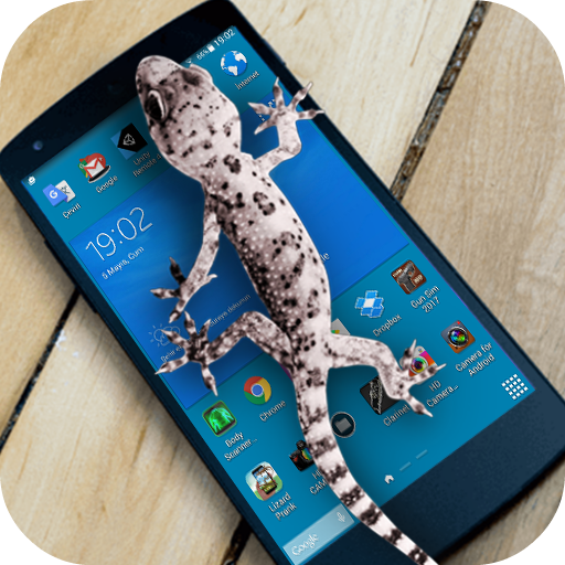 Lizard  on phone  prank icon